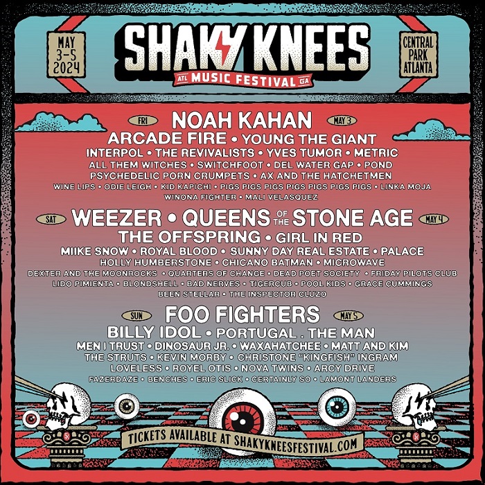 Foo Fighters, Weezer y Noah Kahan encabezan el cartel del festival Shaky Knees 2024